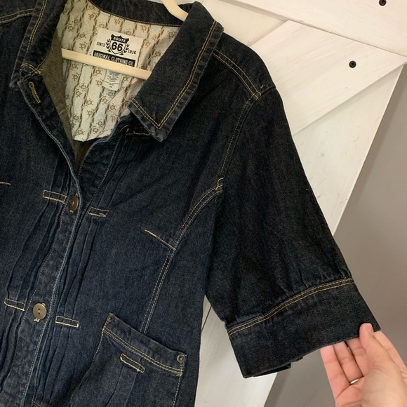 Women’s Route 66 Denim Jeans Top Short Sleeves - Picture 4 of 7